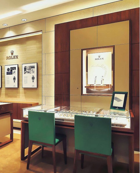Gabinete de exhibición de la tienda de relojes de madera al por menor de lujo